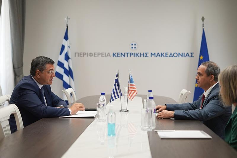 Συνάντηση του Α. Τζιτζικώστα με τον νέο Γενικό Πρόξενο των ΗΠΑ στη Θεσσαλονίκη J. Ismail φωτο1 (24/8/2023)