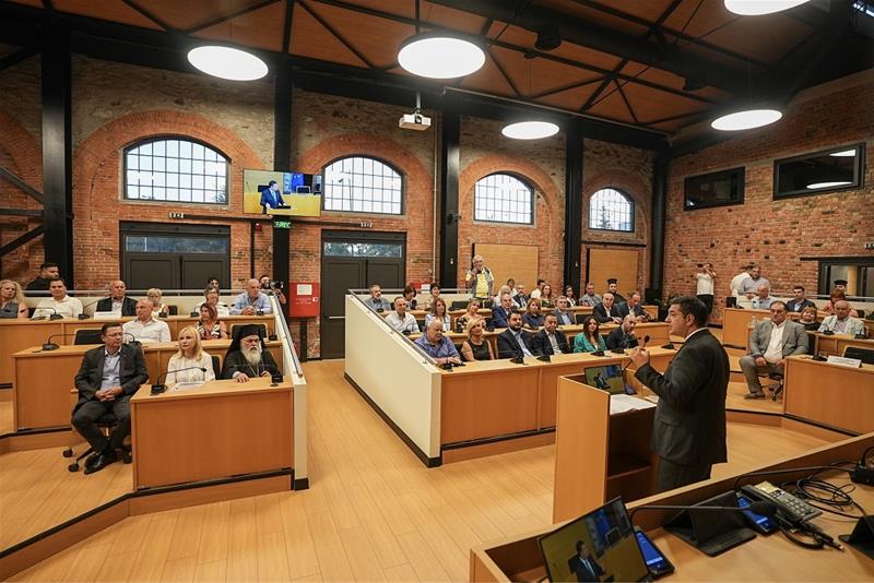 Ο Περιφερειάρχης Κεντρικής Μακεδονίας Απόστολος Τζιτζικώστας εγκαινίασε το νέο Συνεδριακό Κέντρο της Περιφέρειας στη δυτική Θεσσαλονίκη φώτο 7 (13/9/2023)