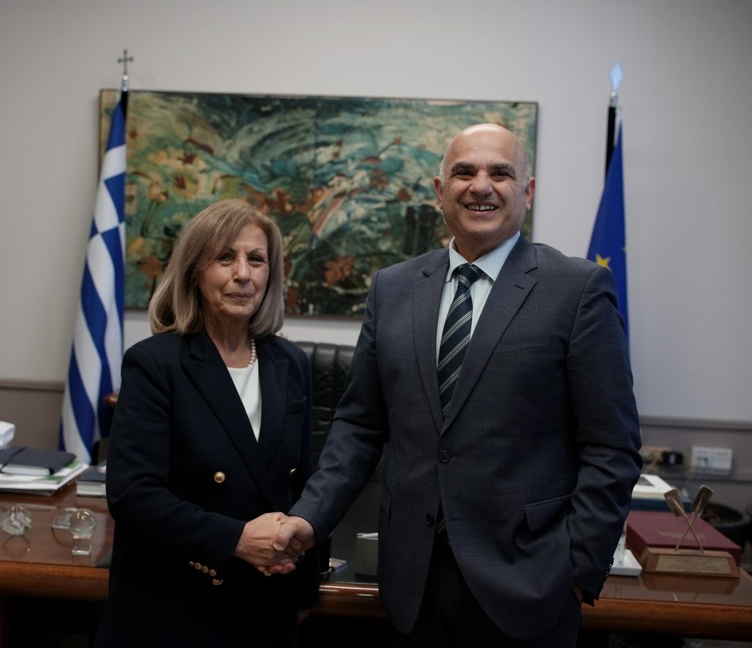 Συνάντηση της Περιφερειάρχη Κεντρικής Μακεδονίας Αθηνάς Αηδονά με τον νέο Πρόεδρο της ΔΕΘ Α.Ε. Χρήστο Τσεντεμεΐδη